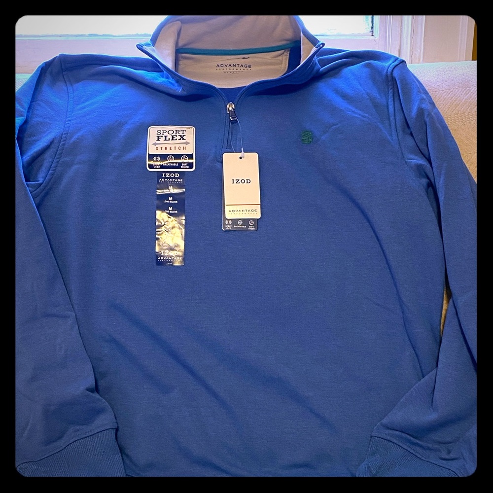 Blue 1/4 zip IZOD sweater